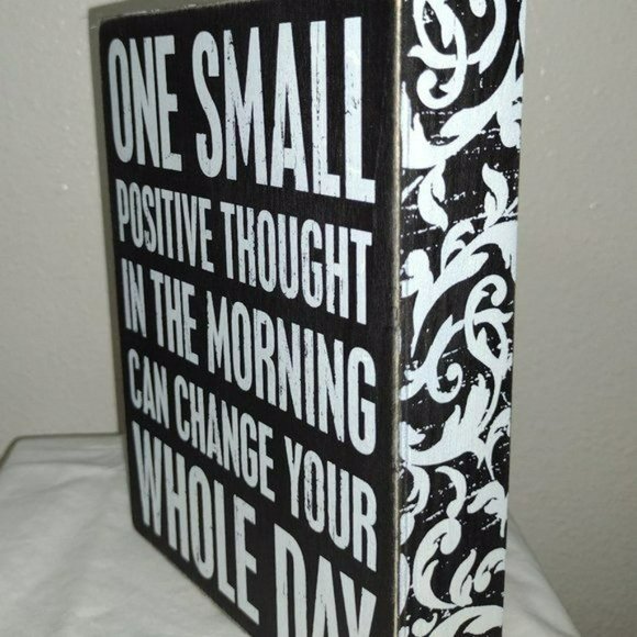 Floral Trimmed Box Sign One Small Positive 6 x 8 Inches Primitives by Kathy. - Picture 5 of 6